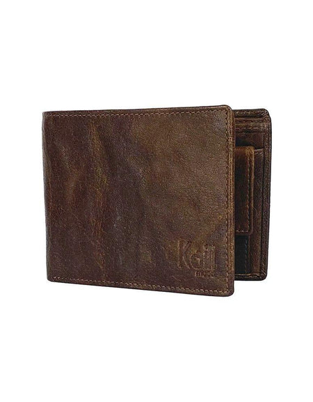 K10603BB | Portafogli Uomo in Vera Pelle pieno fiore, Volanata. Colore Testa Moro. Tasca p/monete. Dimensioni da chiuso: cm 12,5 x 9,3 x 1. Confezione: Gift Box rigido fondo/coperchio-0