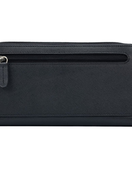 K10838AB | Portafogli Donna in Saffiano Vera Pelle. Colore Nero. 6 slot per carte di credito. Dimensioni da chiuso: cm 18,5 x 10 x 2,5. Confezione: Gift Box rigido fondo/coperchio-1