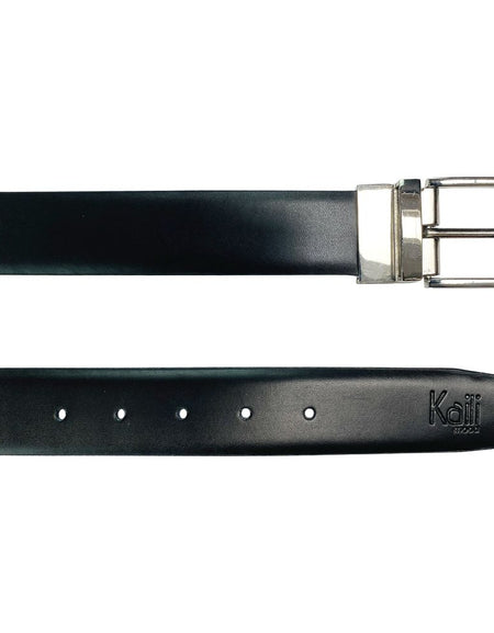 K4002AFB | Cintura Uomo Doubleface in Vera Pelle, Liscia e Scamosciata. Colore Nero / Grigio. Dimensioni: cm 125 x 3,5 x 0,5 (giro vita cm 110). Confezione: Gift Box rigido fondo/coperchio-0
