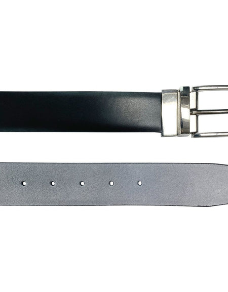 K4002AFB | Cintura Uomo Doubleface in Vera Pelle, Liscia e Scamosciata. Colore Nero / Grigio. Dimensioni: cm 125 x 3,5 x 0,5 (giro vita cm 110). Confezione: Gift Box rigido fondo/coperchio-1