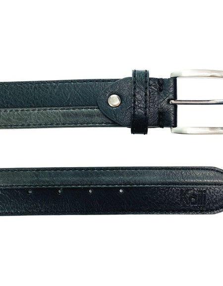 K4007AKB | Cintura Uomo Bicolore in Fodera Pelle Finitura in Pu. Colore Nero/Antracite. Dimensioni: cm 125 x 3,8 x 0,5 (giro vita cm 110). Confezione: Gift Box rigido fondo/coperchio-1