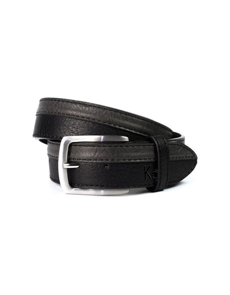 K4007AKB | Cintura Uomo Bicolore in Fodera Pelle Finitura in Pu. Colore Nero/Antracite. Dimensioni: cm 125 x 3,8 x 0,5 (giro vita cm 110). Confezione: Gift Box rigido fondo/coperchio-0