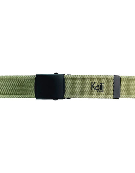 K4010EB | Cintura Nastro Canvas Stone Washed Col. Verde con Fibbia Nero Opaco. Dimensioni: cm 125 x 4 x 0,5 Taglia Unica - Accorciabile. Confezione: Gift Box rigido fondo/coperchio-1