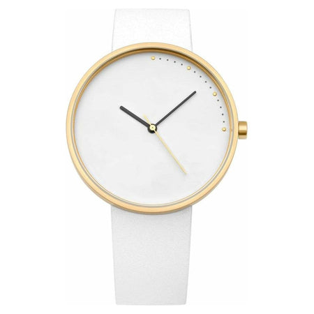 Crescent Gold 42mm Round Luxury Designer Women’s Watch -