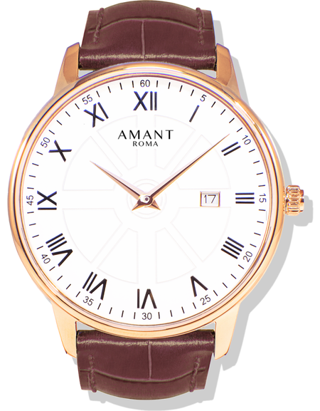 Amant ROMA Luxury Dress Wrist Watch - Model R-2001, Men's, Black
