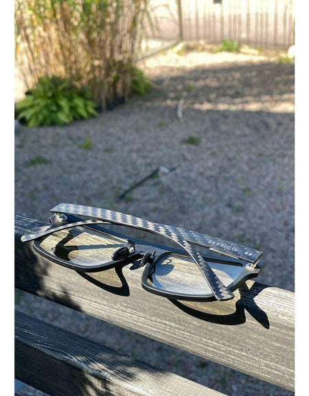 Fibrous - Carbon Fiber Square - Anti Bluelight - Unisex Blue