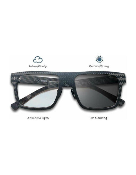 Fibrous - Carbon Fiber Square - Anti Bluelight - Unisex Blue