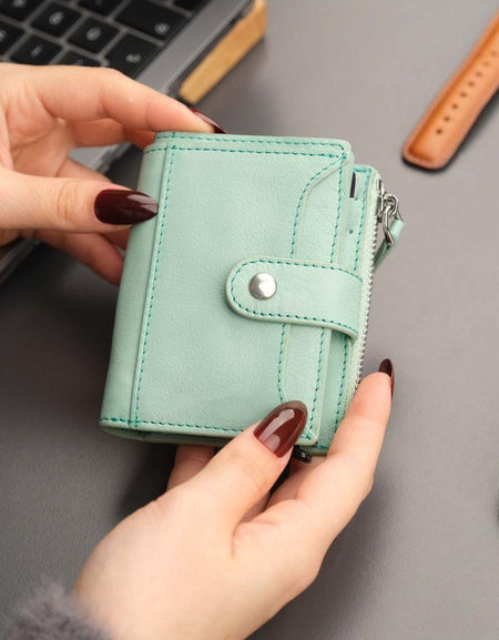 Glenrock Green Leather Pop-up Cardholder Wallet-0