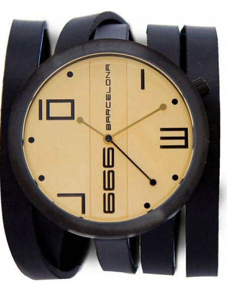 Gold & Black Unisex Watch 666 Barcelona 666-175 (Ø 45 mm) -