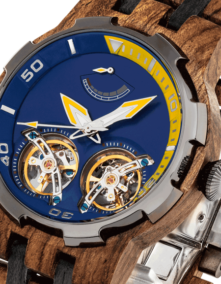 Men’s Dual Wheel Automatic Ambila Wood Designer High End
