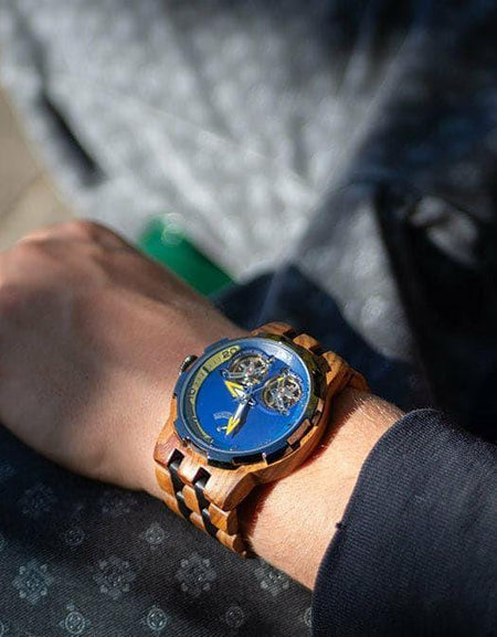 Men’s Dual Wheel Automatic Ambila Wood Designer High End