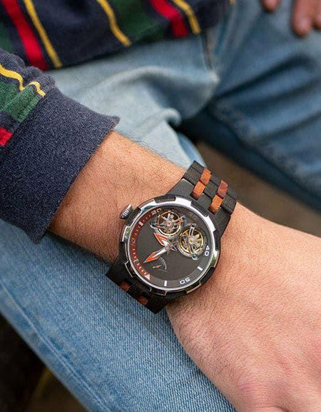 Men’s Dual Wheel Automatic Ebony & Rosewood Designer High