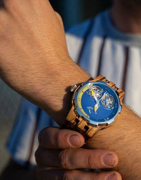 Men’s Dual Wheel Automatic Zebra Wood Designer High End
