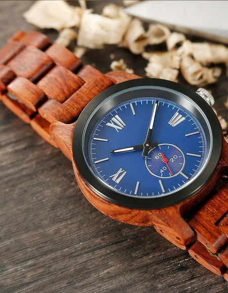 Men’s Handcrafted Engraving Kosso Wood Watch - Best Gift