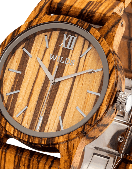 Men’s Handmade Zebra Wooden Timepiece Elegant and Classy