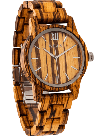 Men’s Handmade Zebra Wooden Timepiece Elegant and Classy