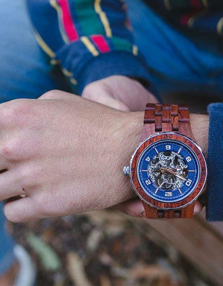 Men’s Premium Self-Winding Transparent Body Kosso Wood