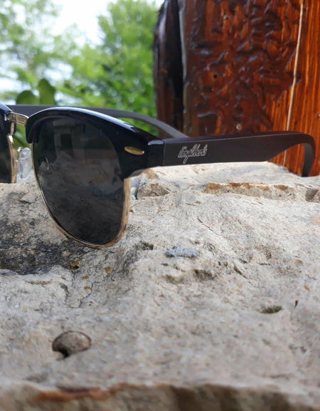 Midnight Shades Black Bamboo Club Sunglasses with Timber