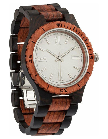 NEW! Men’s Handcrafted Engraving Ebony & Kosso Wood Watch -