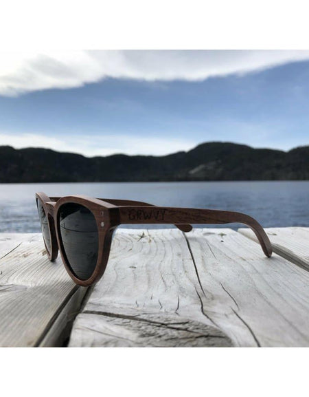 Zimzala Shades Timber Round Framed Designer Sunglasses -