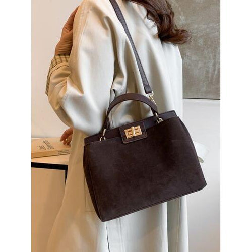 Load image into Gallery viewer, Designer Solid Color Handbag with Removable Strap
