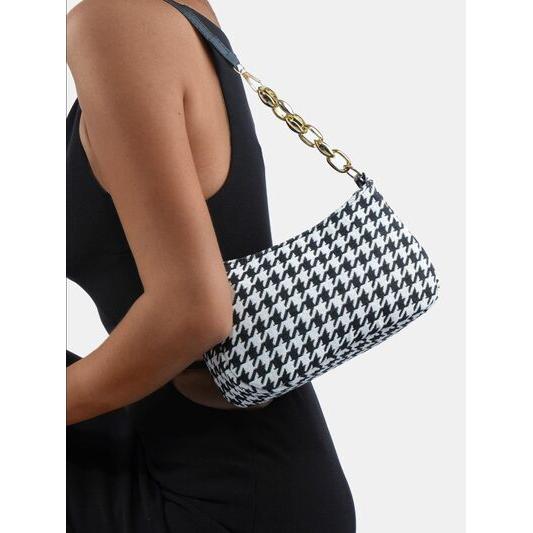 Houndstooth Polyester Handbag