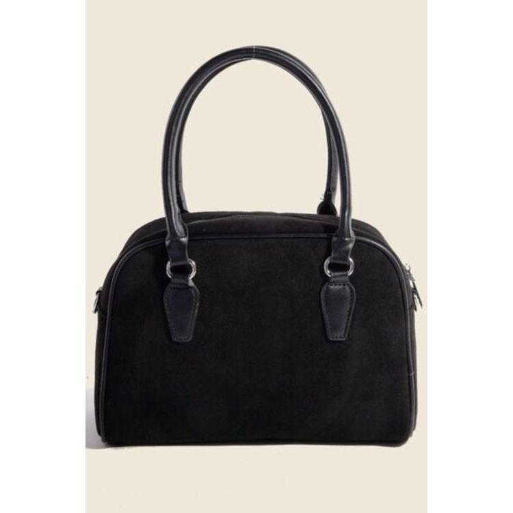 Fame Faux Leather Handle Boxy Handbag - Elegance Redefined