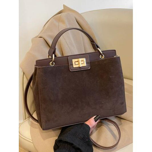 Load image into Gallery viewer, Designer Solid Color Handbag with Removable Strap
