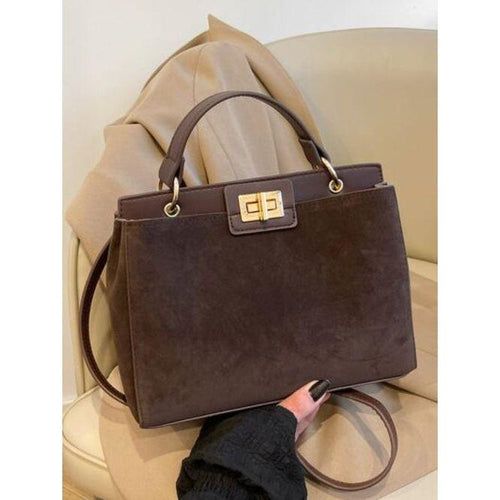 Load image into Gallery viewer, Designer Solid Color Handbag with Removable Strap
