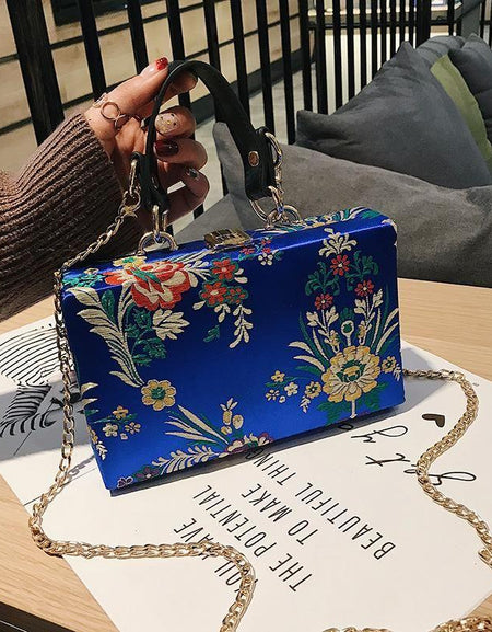 Elegant Blooms Flower Clutch Evening Bag