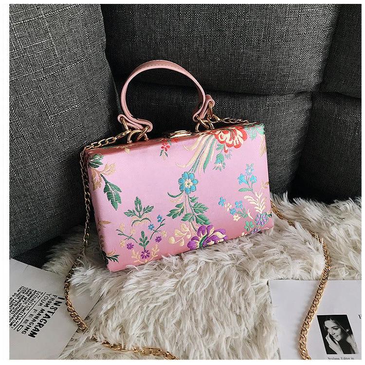 Elegant Blooms Flower Clutch Evening Bag