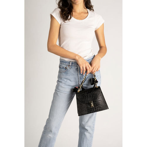 Load image into Gallery viewer, AYLA BLUETTE - Exquisite Quilted Crocco Embossed Calfskin Handbag
