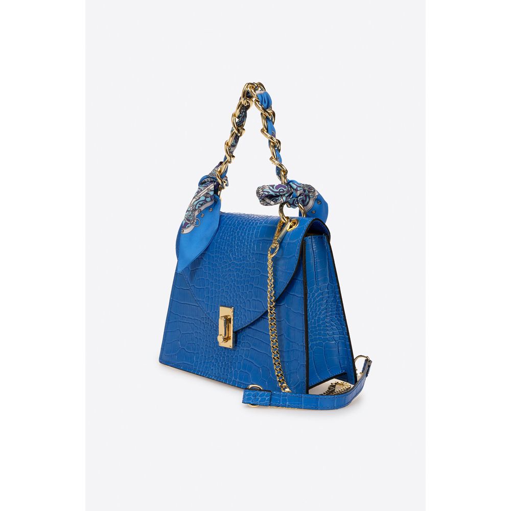 AYLA BLUE - Exquisite Crocco Embossed Calfskin Handbag