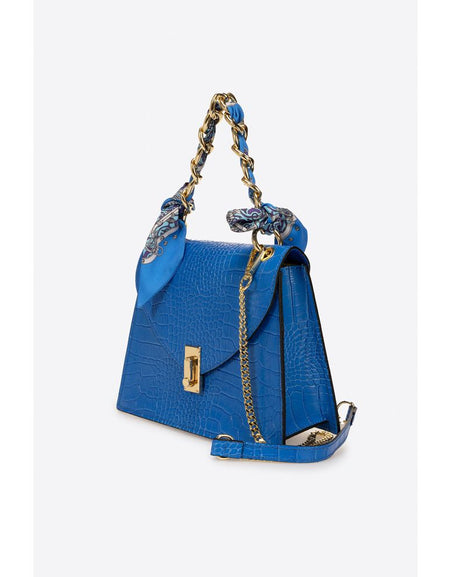 AYLA BLUETTE - Exquisite Quilted Crocco Embossed Calfskin Handbag