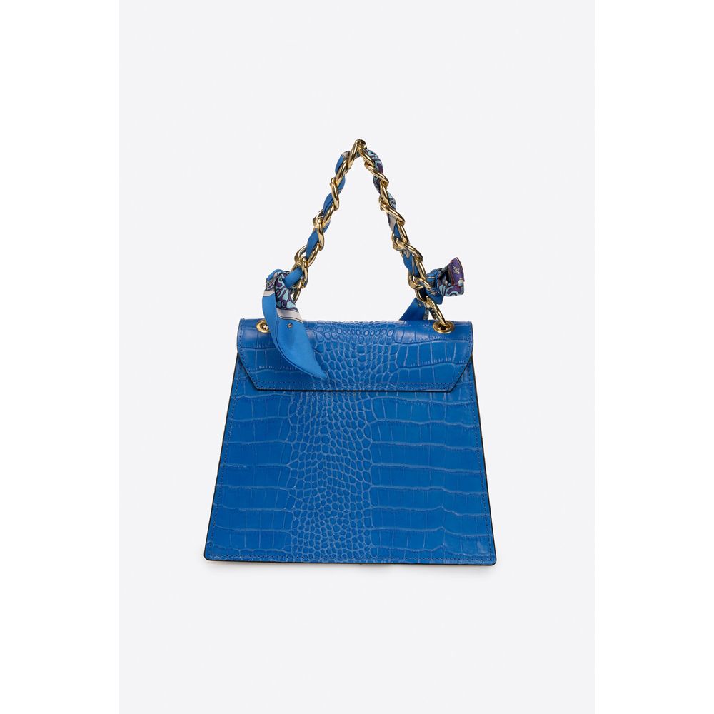 AYLA BLUE - Exquisite Crocco Embossed Calfskin Handbag