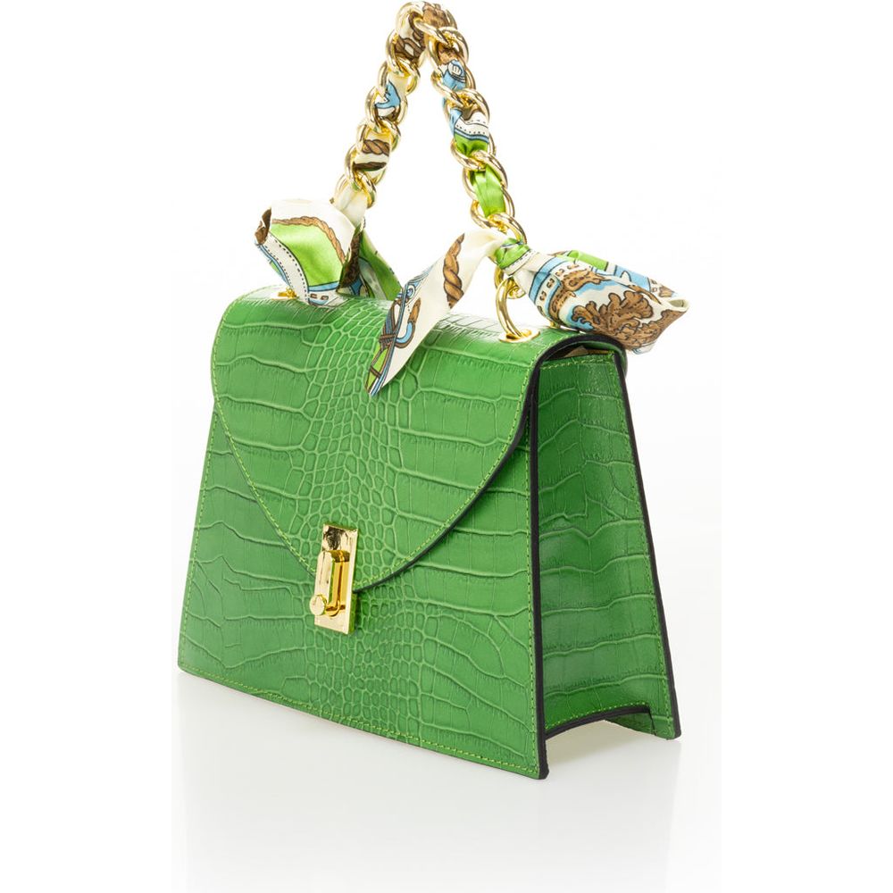 AYLA VERDE Crocco Embossed Calfskin Handbag