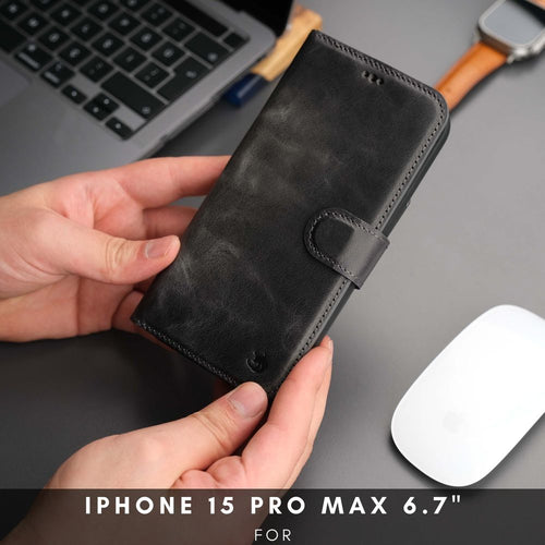 Load image into Gallery viewer, Casper Leather iPhone 15 Pro Max Wallet Case | MagSafe-38
