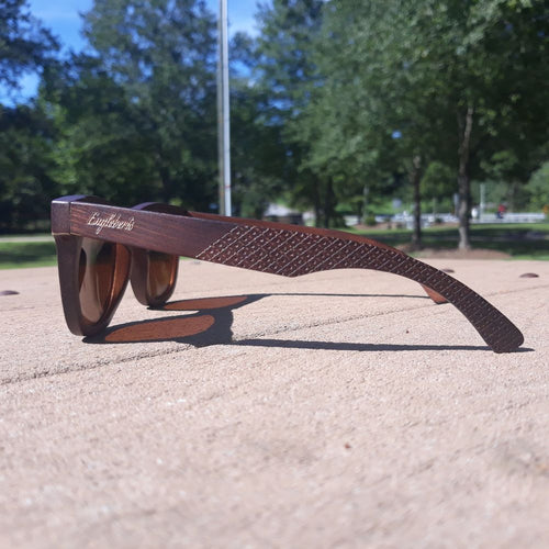 Load image into Gallery viewer, Crimson Wooden Sunglasses, Tea Colored Polarized Lenses
