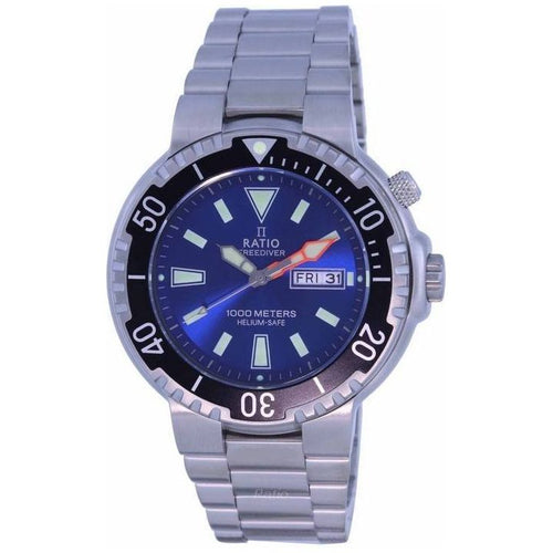 Load image into Gallery viewer, RATIO FreeDiver Blue Dial Stainless Steel Quartz 1050HA93-12V-BLU Men&#39;s Watch
