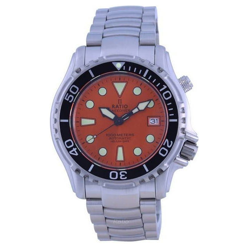 Load image into Gallery viewer, Ratio FreeDiver Helium Safe 1000M Orange Dial Stainless Steel Automatic Men&#39;s Watch
