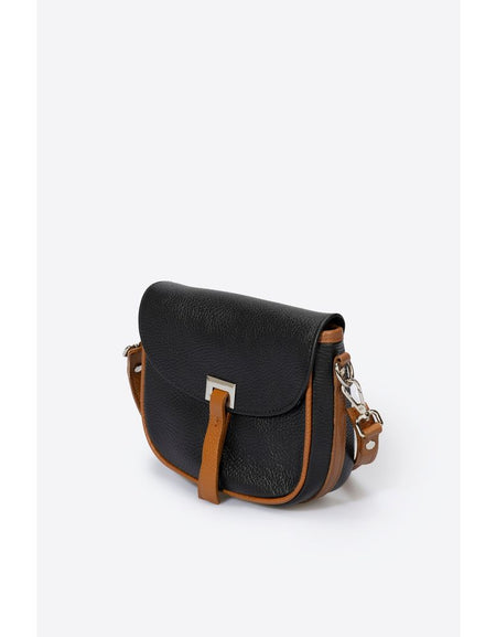 BELA BLACK+COGNAC Women's Designer Shoulder Bag