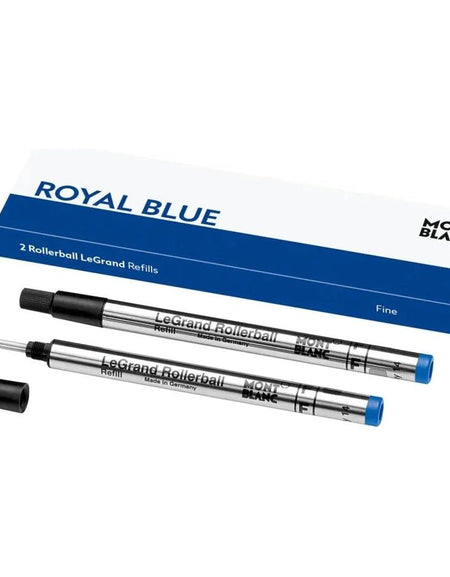 MONTBLANC Mod. ROYAL BLUE - REFILLS ROLLER BALL PEN - FINE - 2 PCS-0