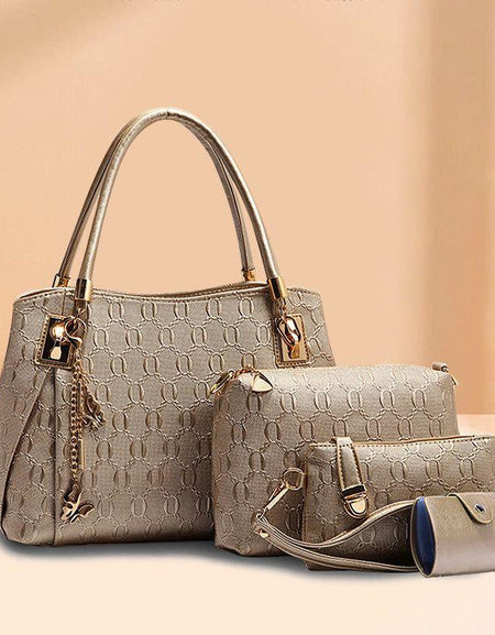 Elegant Luxe Three-Piece Female Fashion Handbag for Daily Occasions