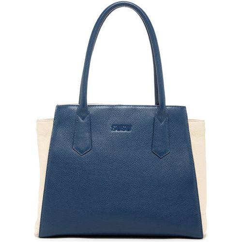Jody Blue Ivory Leather Tote Bag