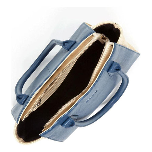 Load image into Gallery viewer, Jody Blue Ivory Leather Tote Bag
