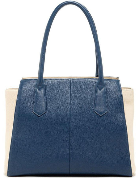 Jody Blue Ivory Leather Tote Bag