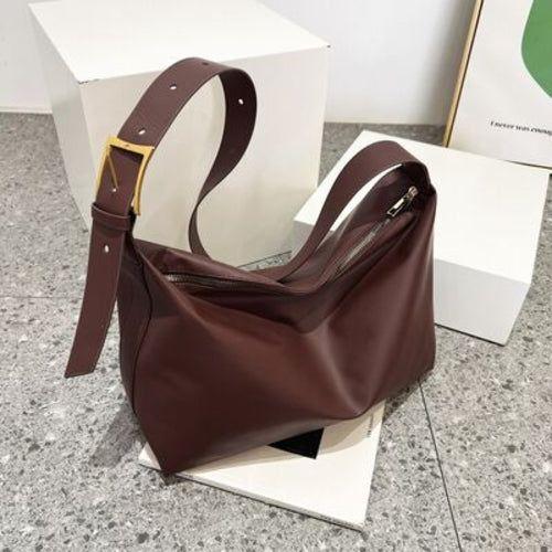 Luxurious Adjustable Strap PU Leather Handbag