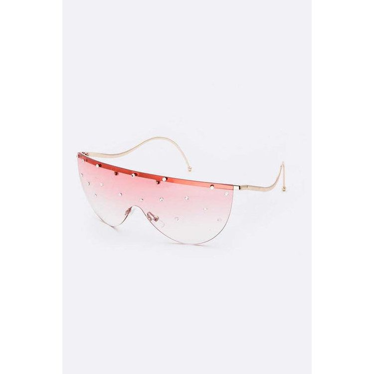 Crystal Pave Iconic Oversize Sunglassses