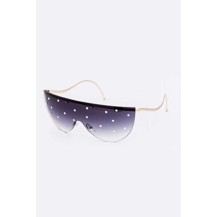 Crystal Pave Iconic Oversize Sunglassses