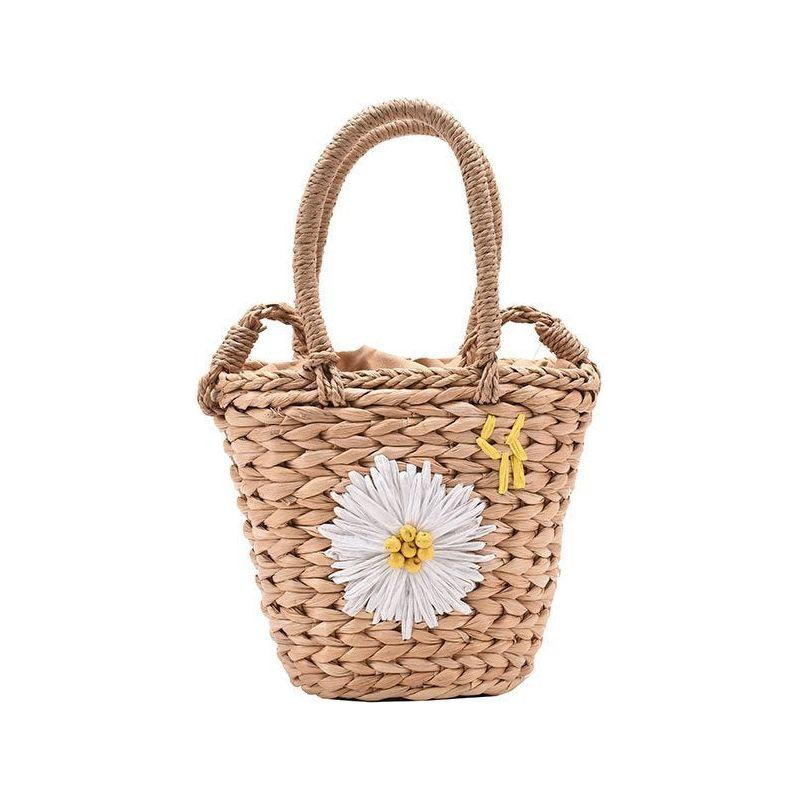 Exquisite Small Straw Woven Bucket Handbag for Women